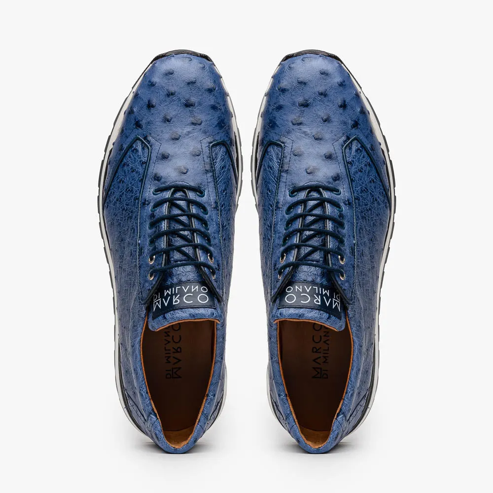 Marco Di Milano Scanno in Antique Navy Ostrich Sneakers