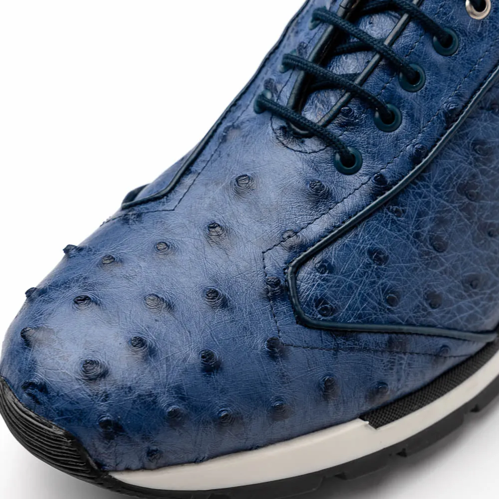 Marco Di Milano Scanno in Antique Navy Ostrich Sneakers