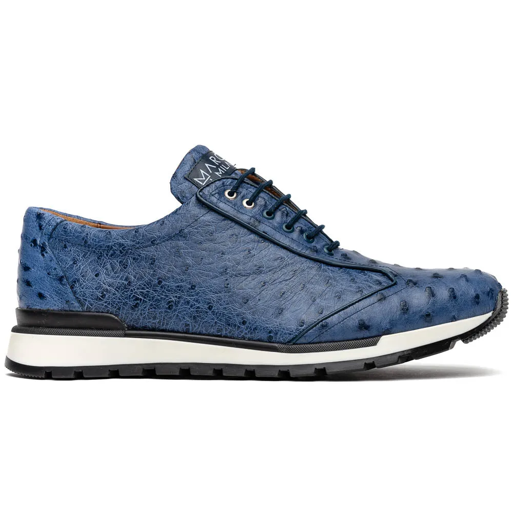Marco Di Milano Scanno in Antique Navy Ostrich Sneakers