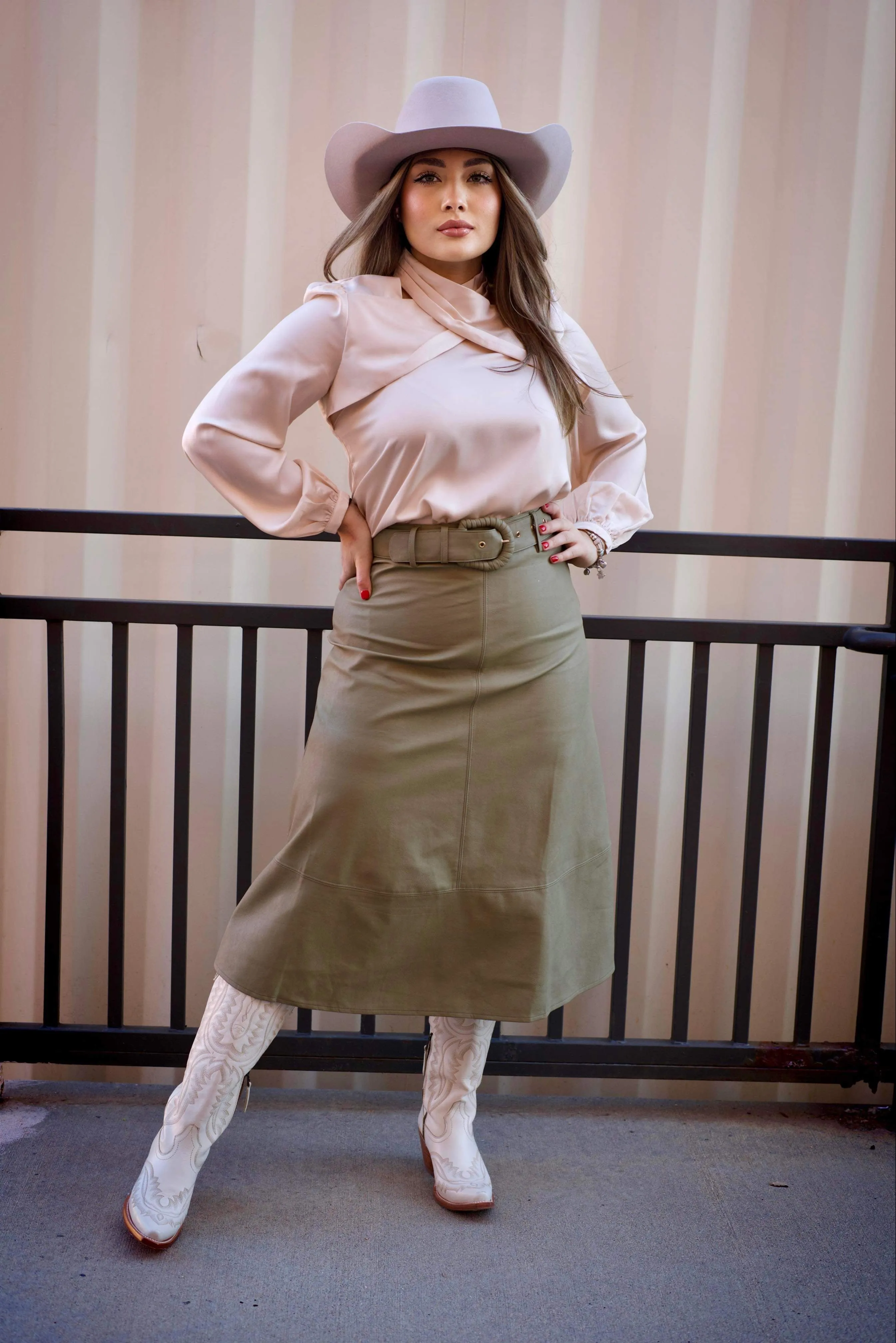 Margaux Green Long Skirt