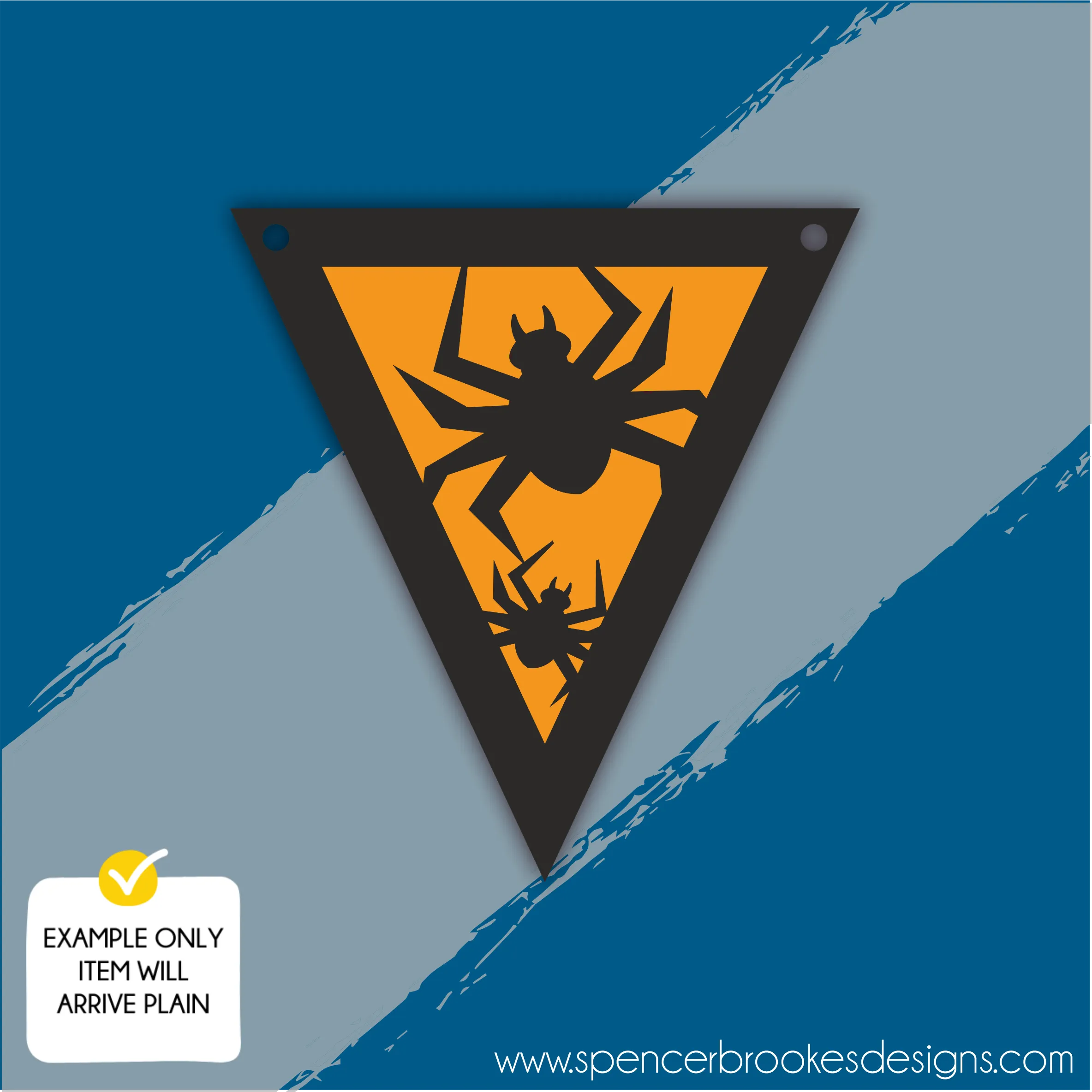 MDF Layered Triangle Halloween Flag Bunting - Spiders