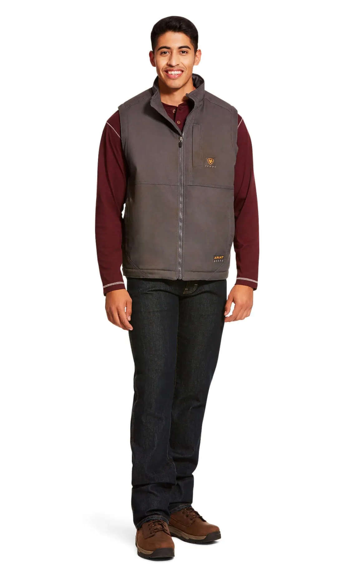 Men’s Ariat Grey Rebar DuraCanvas Vest