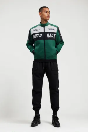 MEN'S RACING WOVEN PU JACKET-Green/black