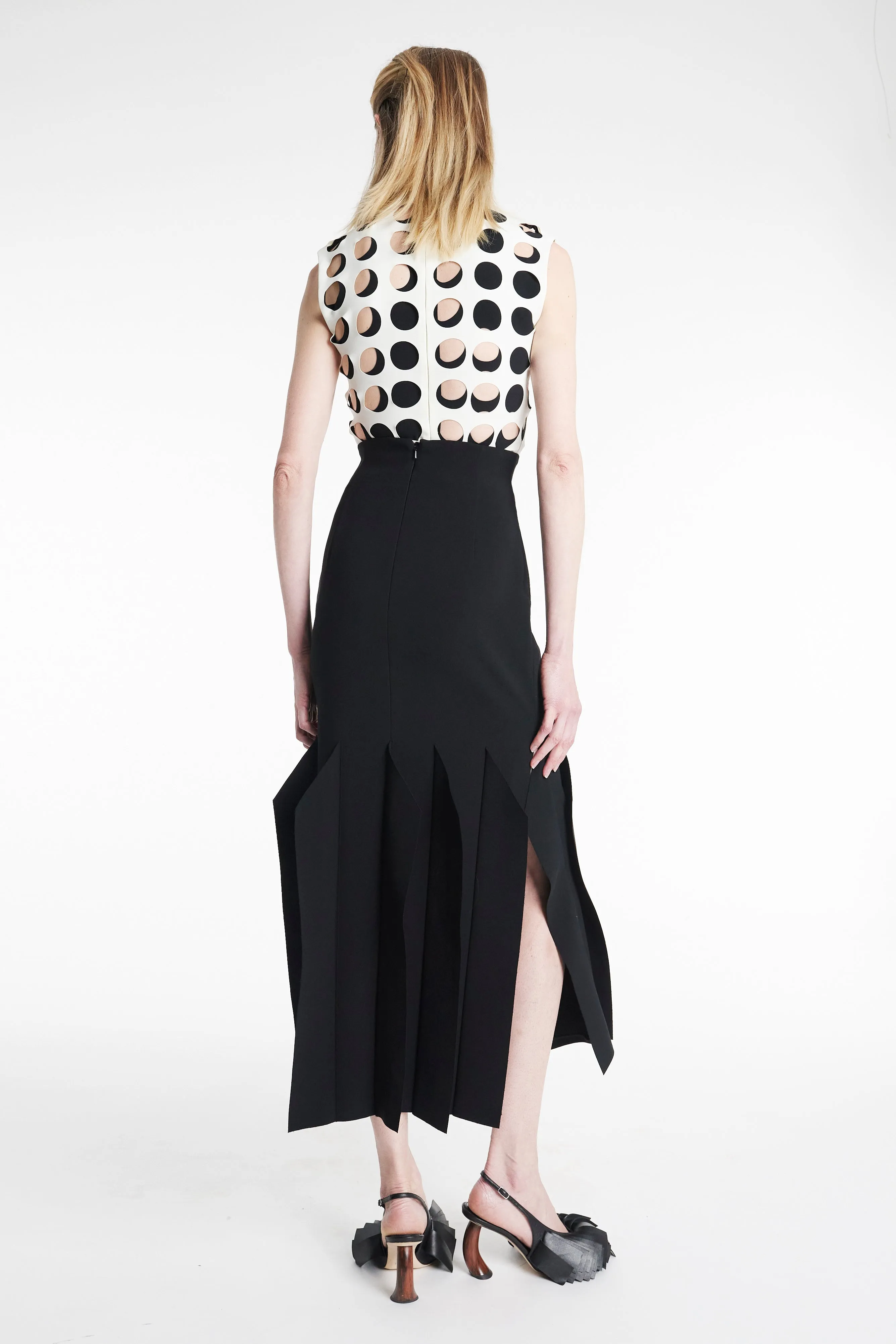 Midi Length Skirt With Hem Panel Detail Black
