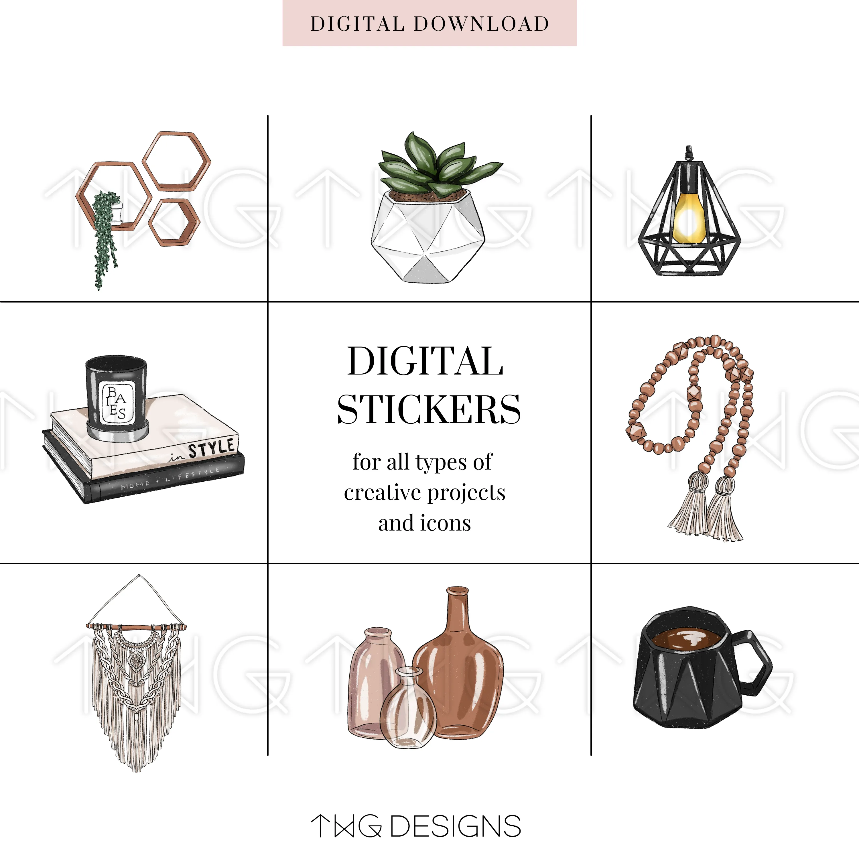 Modern BoHome Clipart Collection