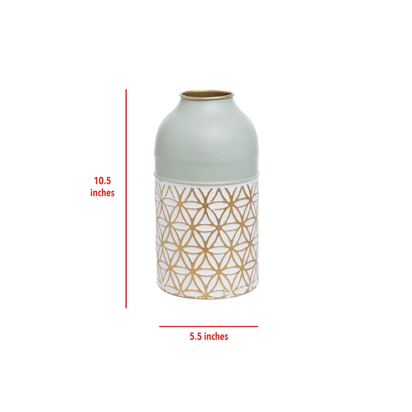 Modern Brass Vase Green