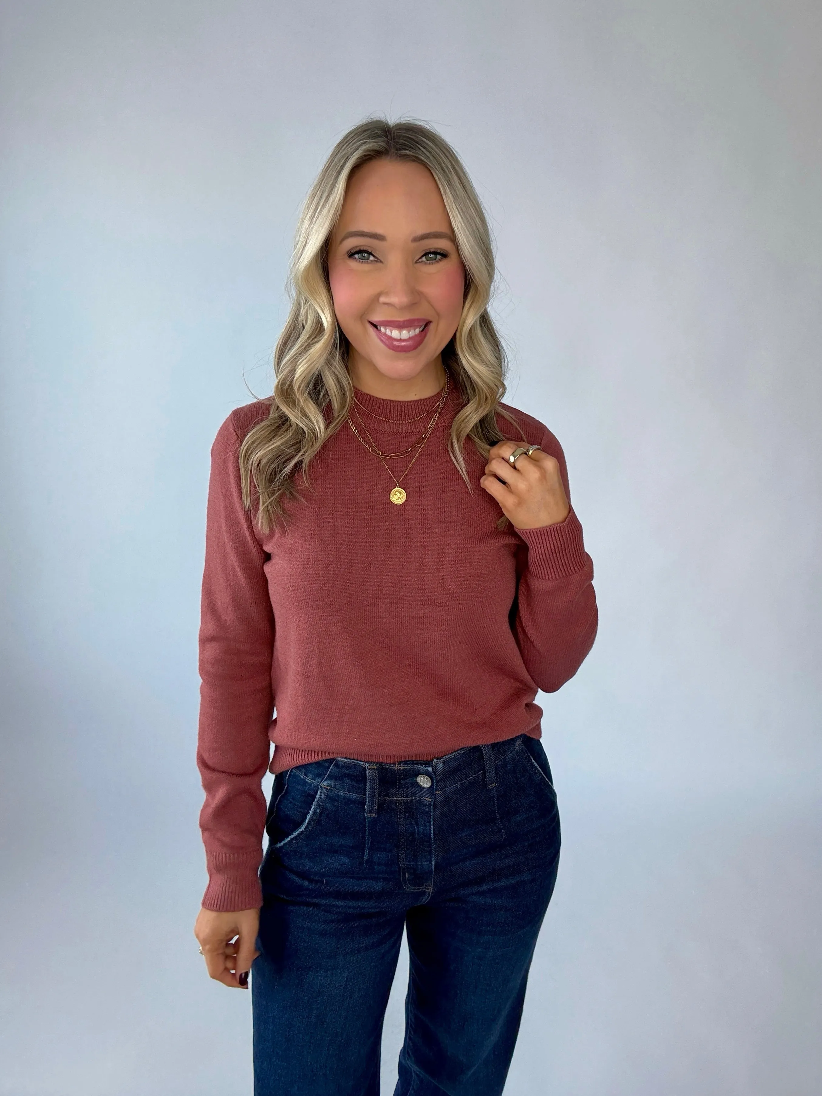 Modern Classic Sweater- Rust