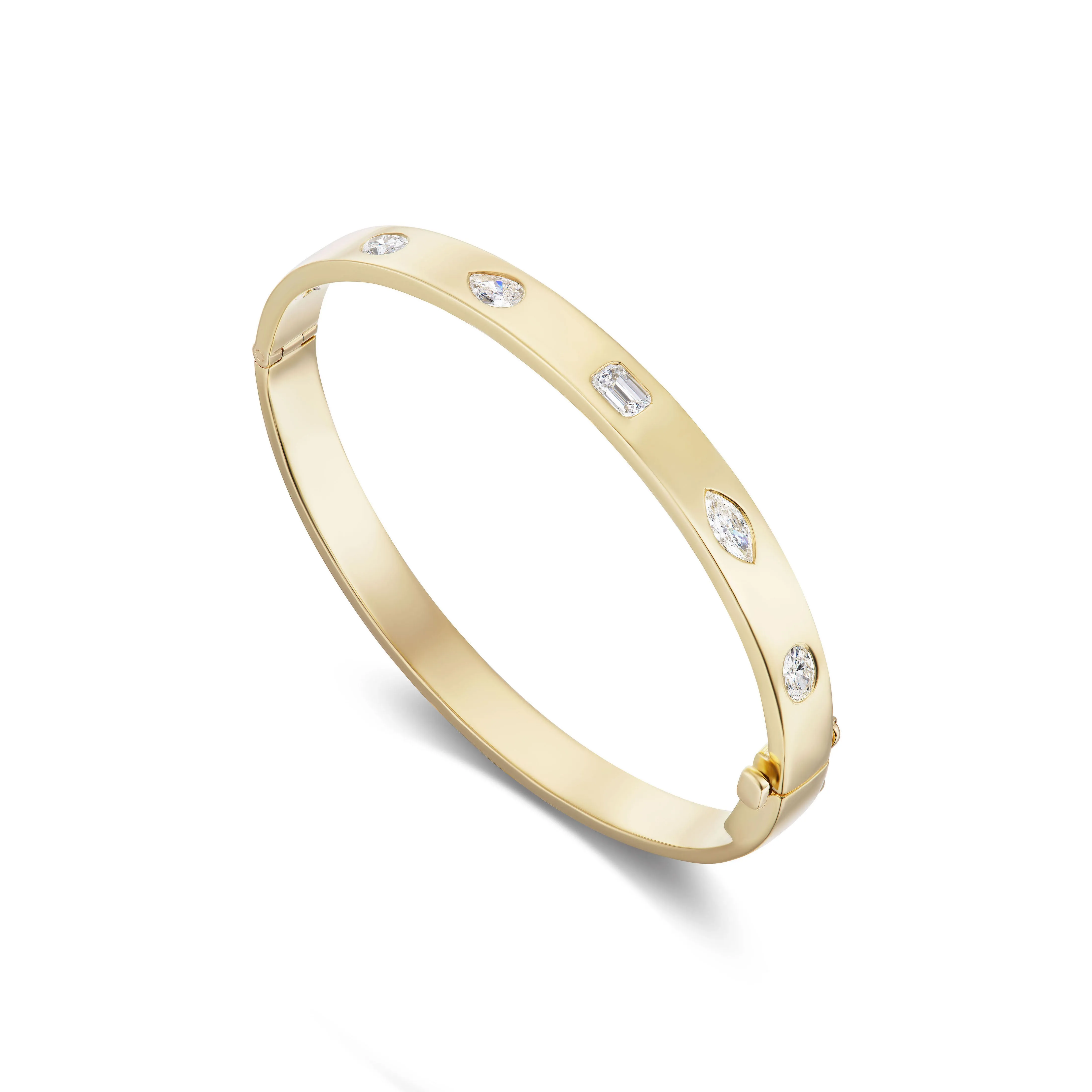 Multi-Shape Diamond Bangle
