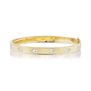 Multi-Shape Diamond Bangle