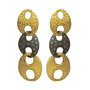 Nouveau Bold Textured Link Earrings