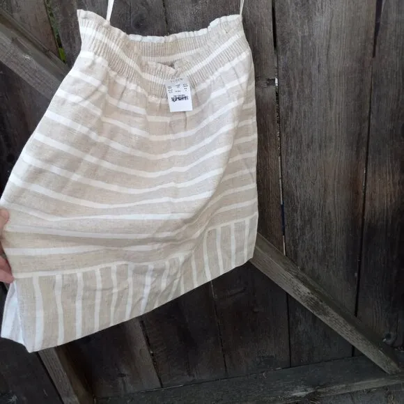 NWT JCrew Linen/Cotton Striped Skirt Summer Quiet Luxury LightAcademia OldMoney