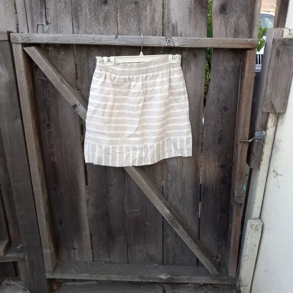 NWT JCrew Linen/Cotton Striped Skirt Summer Quiet Luxury LightAcademia OldMoney