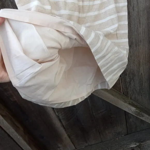 NWT JCrew Linen/Cotton Striped Skirt Summer Quiet Luxury LightAcademia OldMoney
