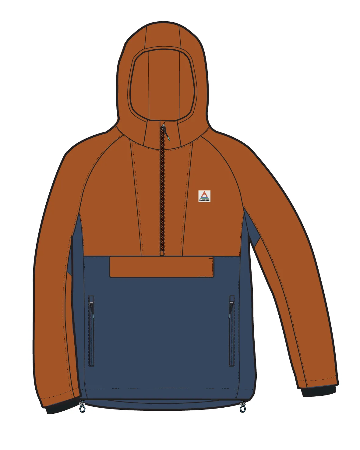 Ocean Lite Recycled Softshell Jacket - Dark Denim/Sunset Orange
