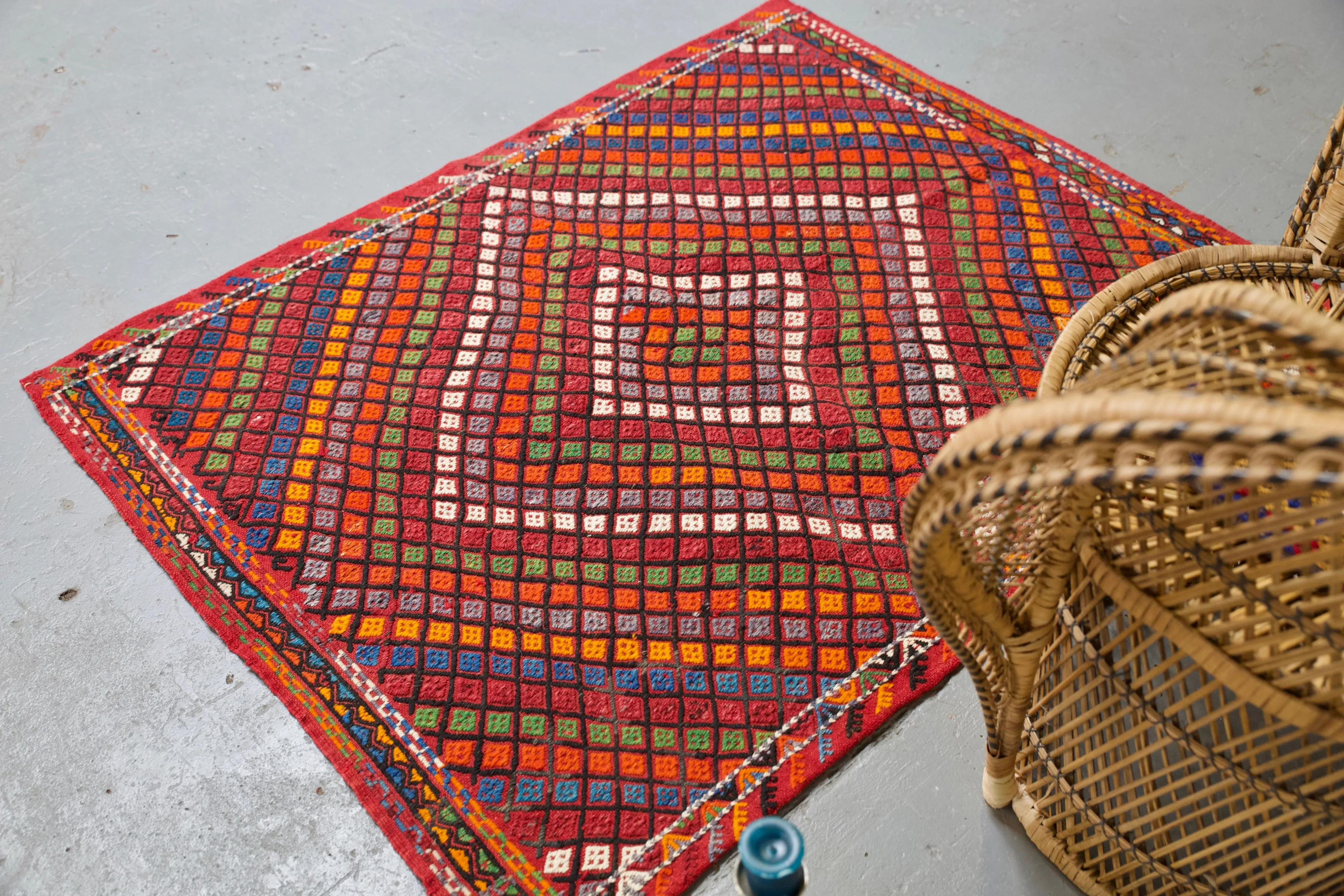 Old Aegean Kilim 3.8ftx4.8ft