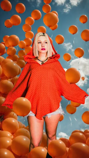 Orange in Wonderland Poncho Sweatshirt