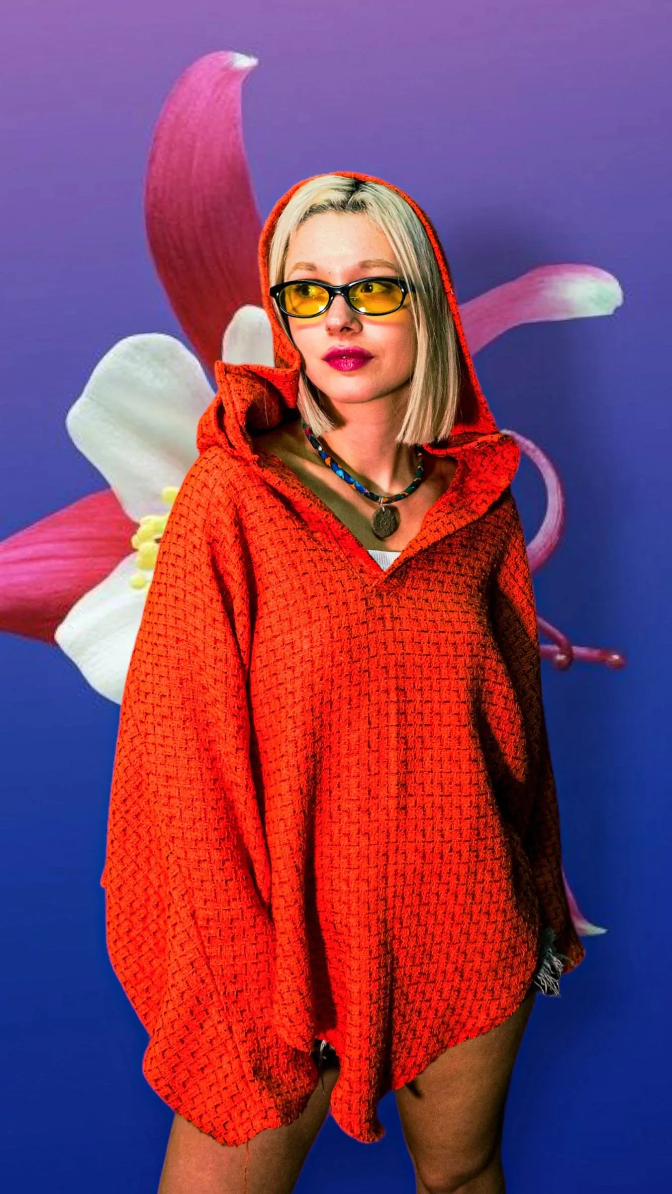 Orange in Wonderland Poncho Sweatshirt