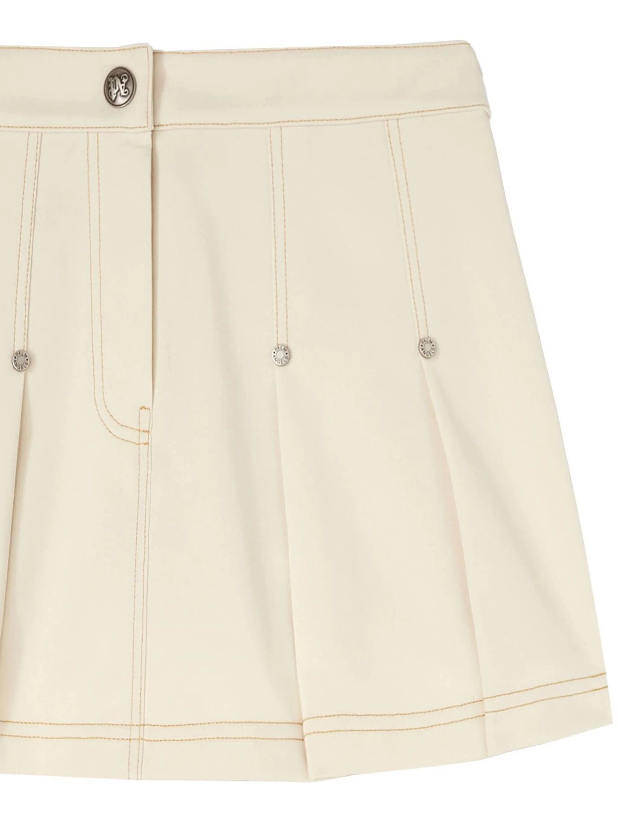 Palm Angels Light Beige Belted kjol med logotyp
