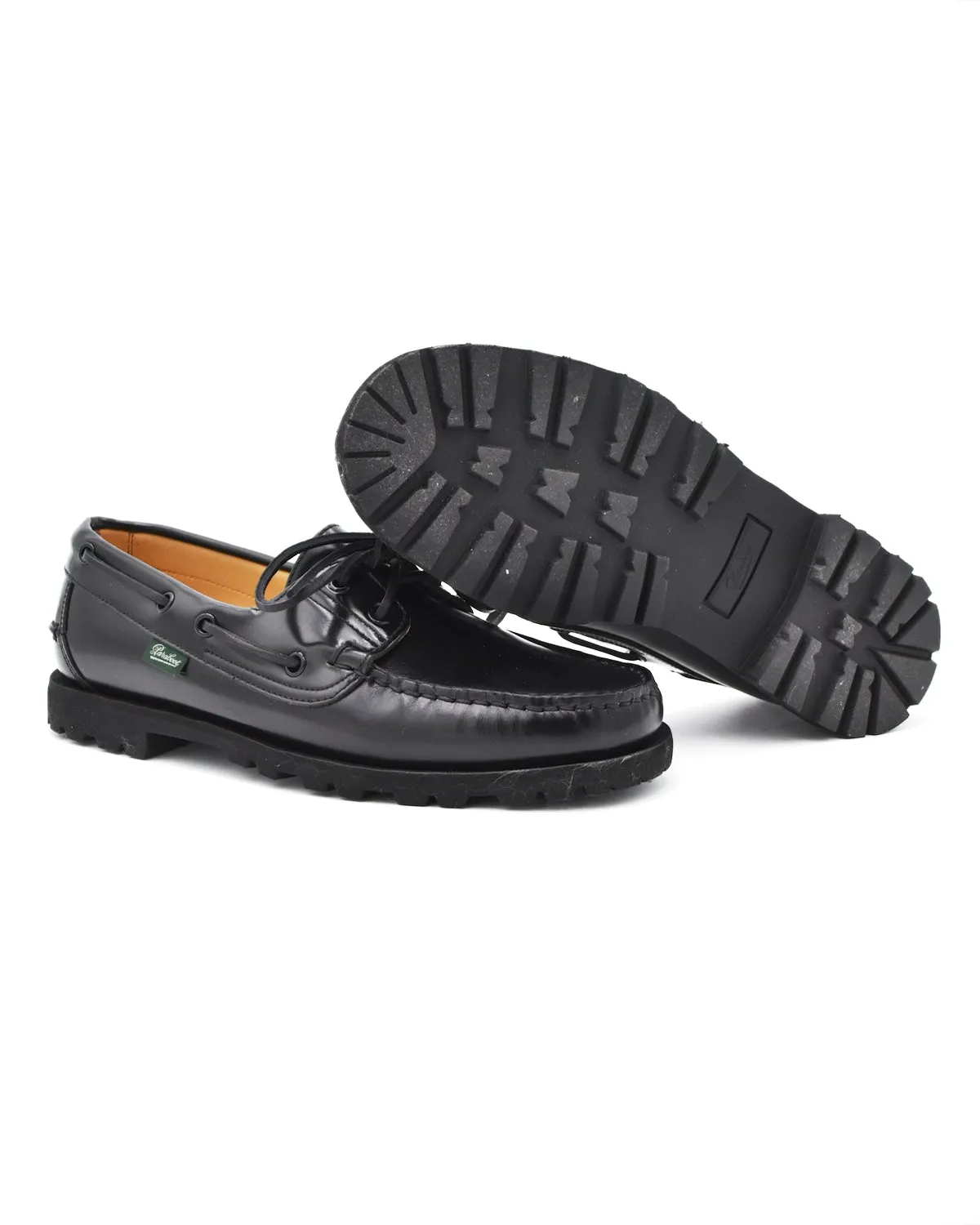 Paraboot Malo Shiny Black Boat Shoe
