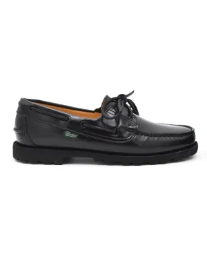 Paraboot Malo Shiny Black Boat Shoe