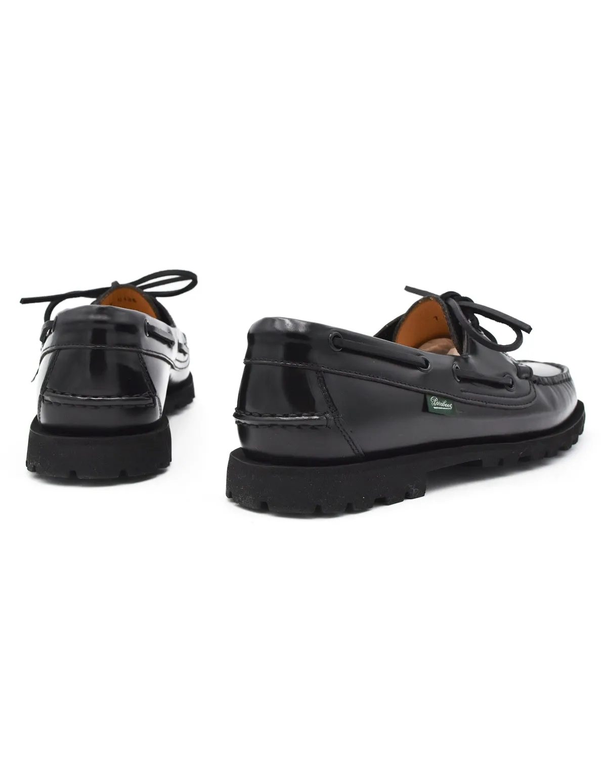 Paraboot Malo Shiny Black Boat Shoe