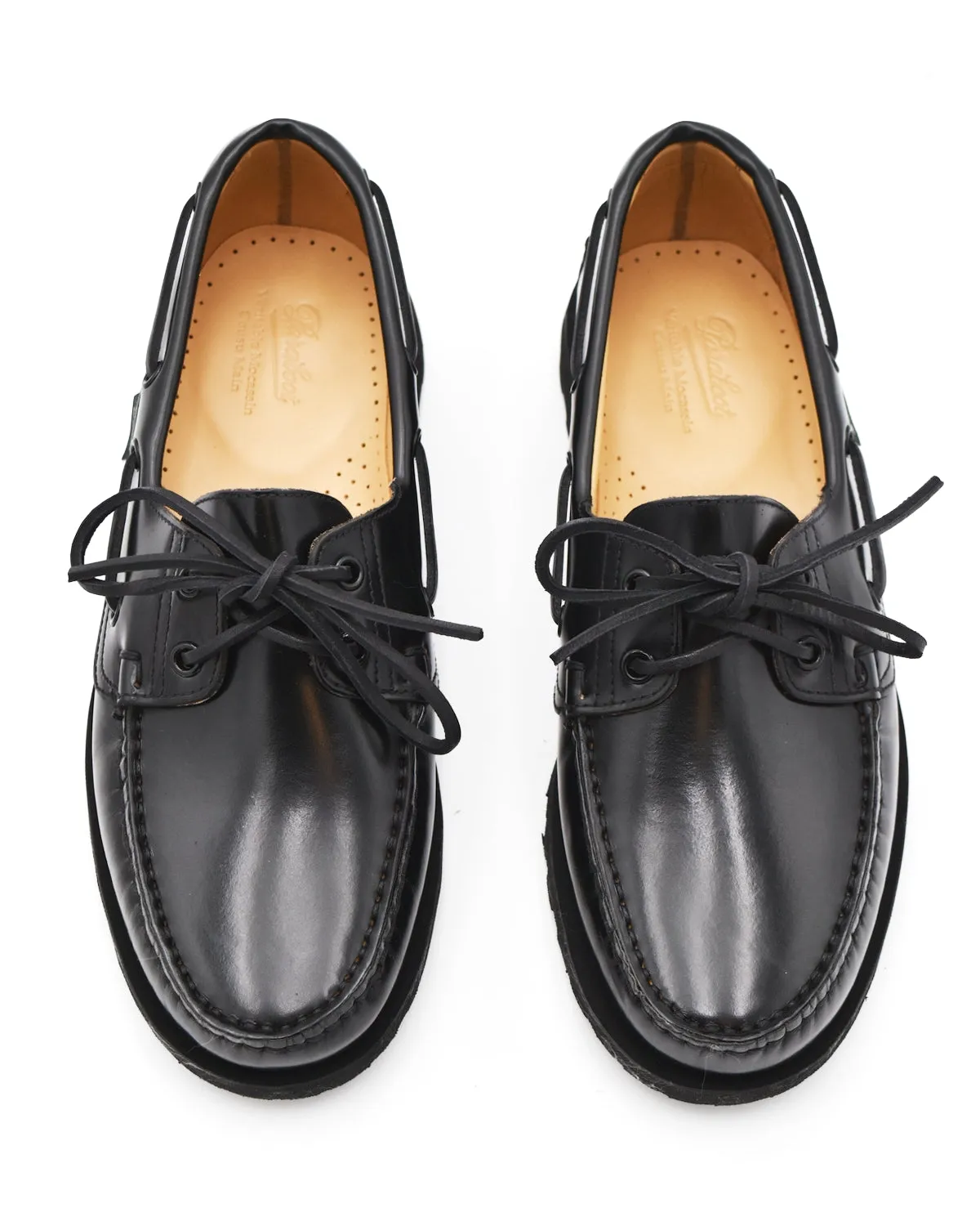 Paraboot Malo Shiny Black Boat Shoe
