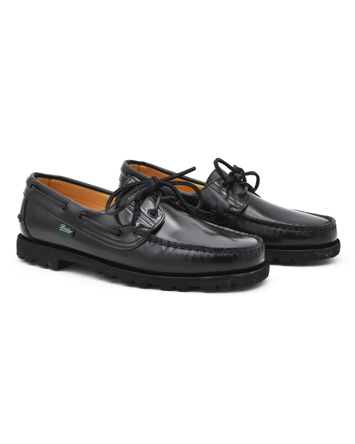 Paraboot Malo Shiny Black Boat Shoe