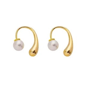 Pearl & 18K Gold-Plated Ear Jackets