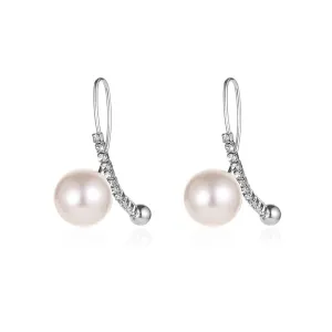 Pearl & Cubic Zirconia Silver-Plated Ear Jackets