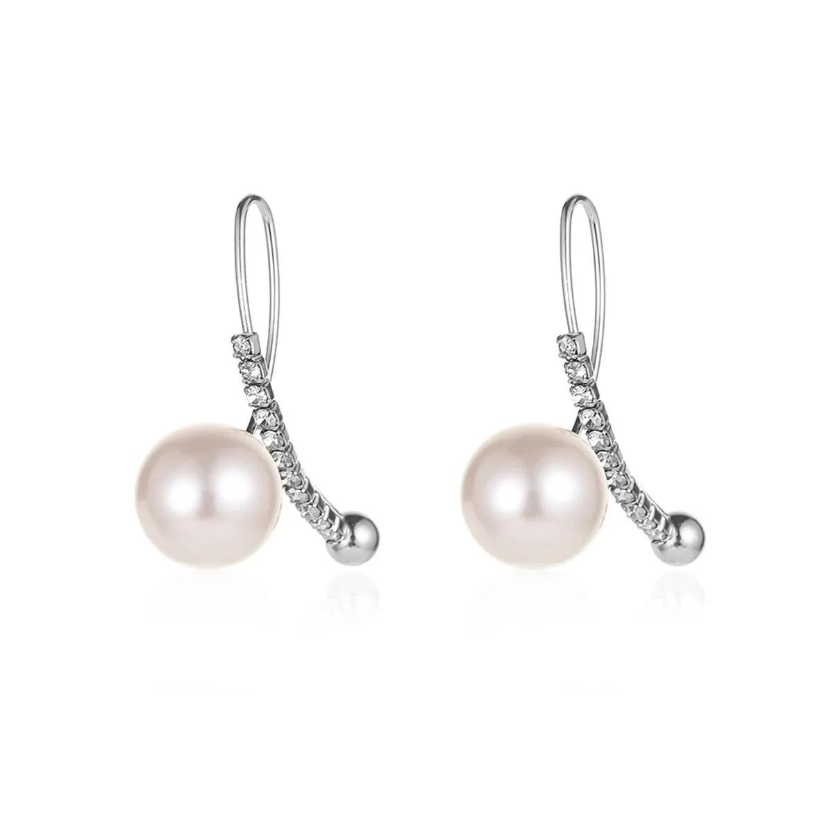 Pearl & Cubic Zirconia Silver-Plated Ear Jackets
