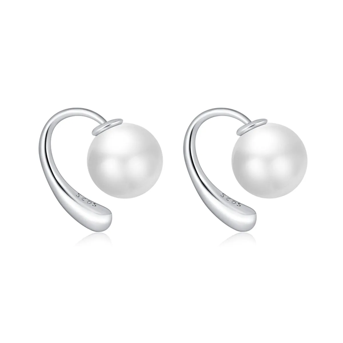 Pearl & Silver-Plated Ear Jackets