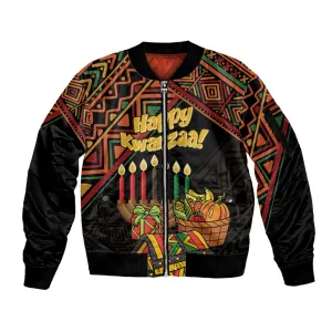 Personalized African Happy Kwanzaa Sleeve Zip Bomber Jacket LT01