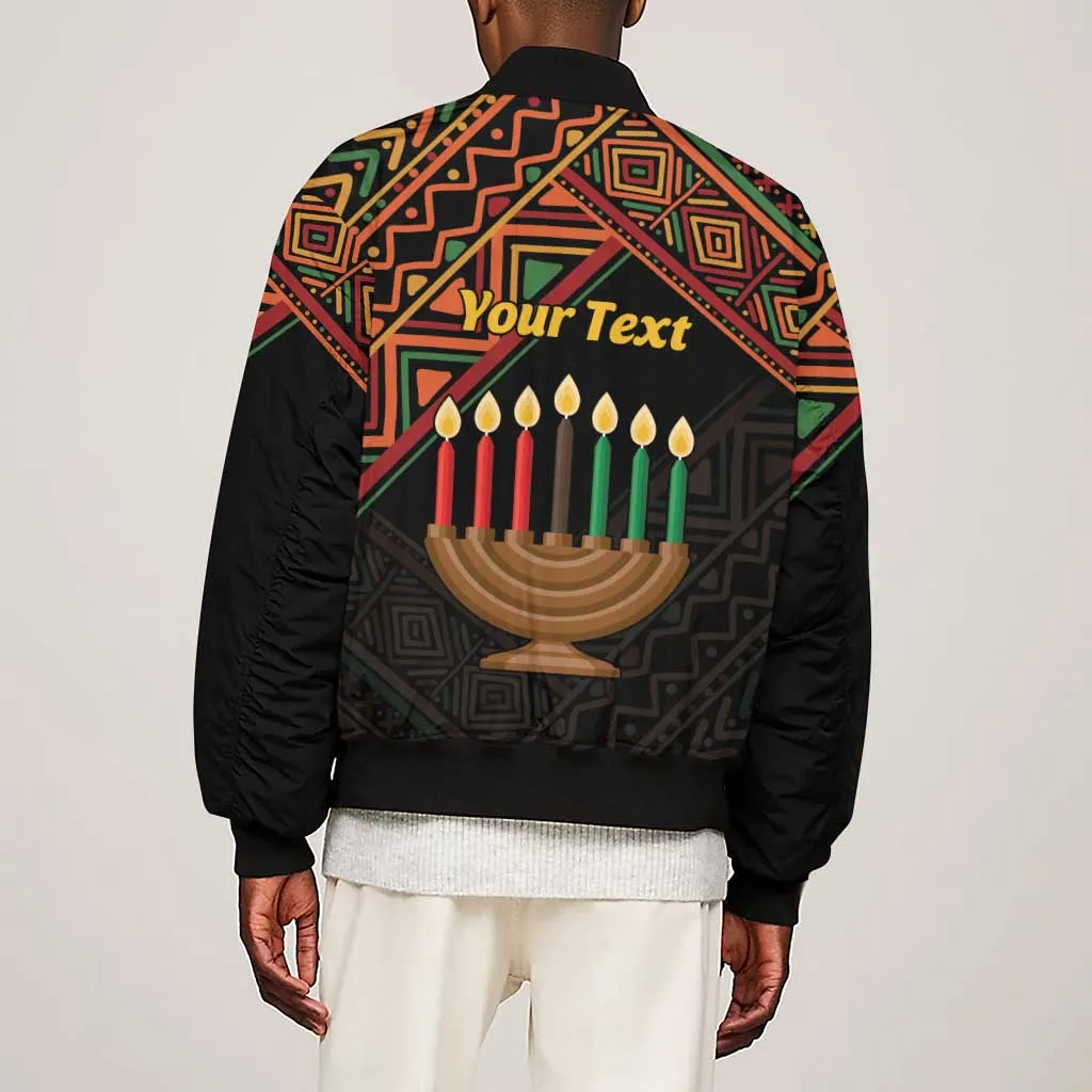 Personalized African Happy Kwanzaa Sleeve Zip Bomber Jacket LT01