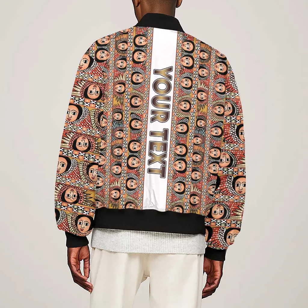 Personalized Ethiopia Sleeve Zip Bomber Jacket Ethiopian Tewahedo Angel Orthodox LT15