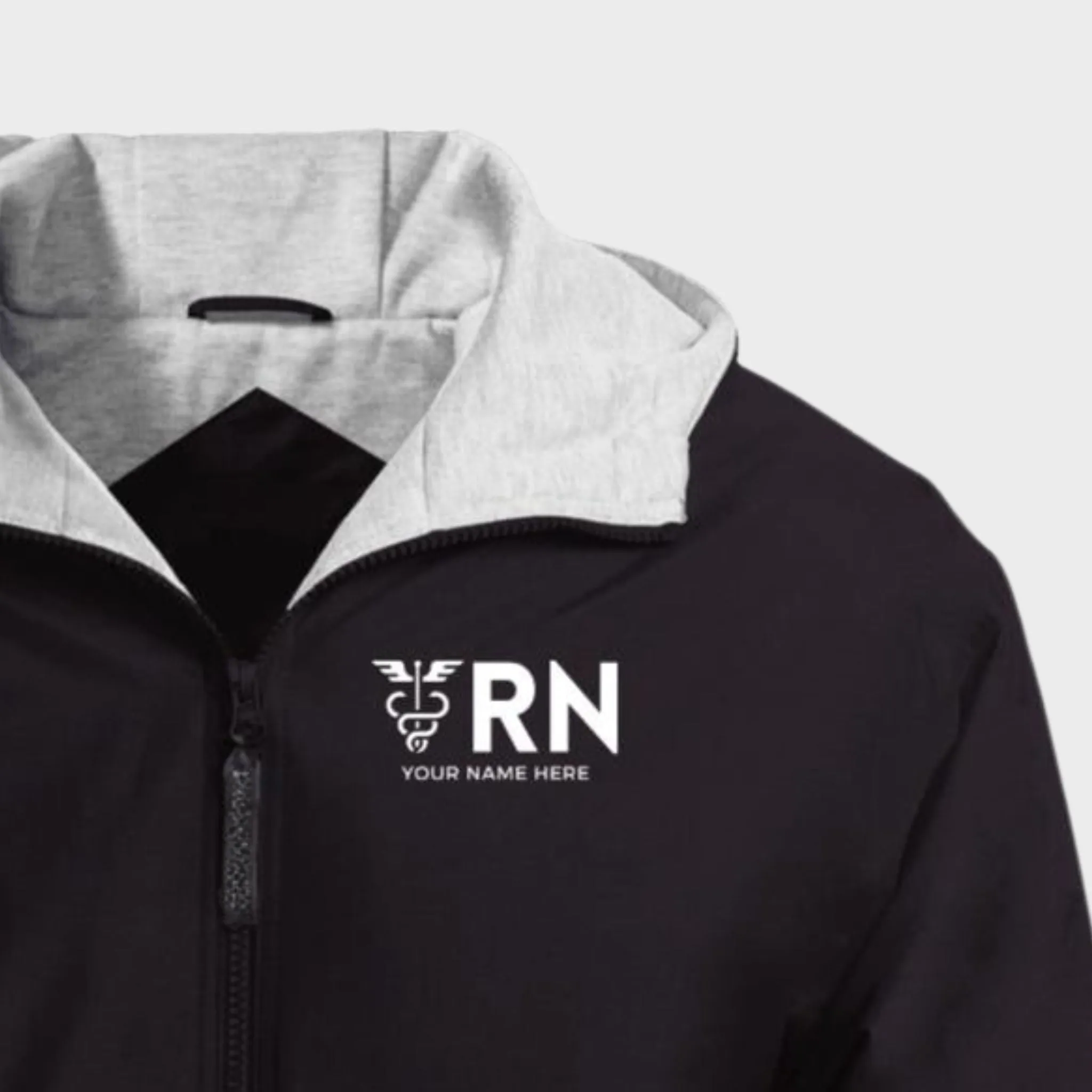 Personalized RN Men's Hooded Jacket