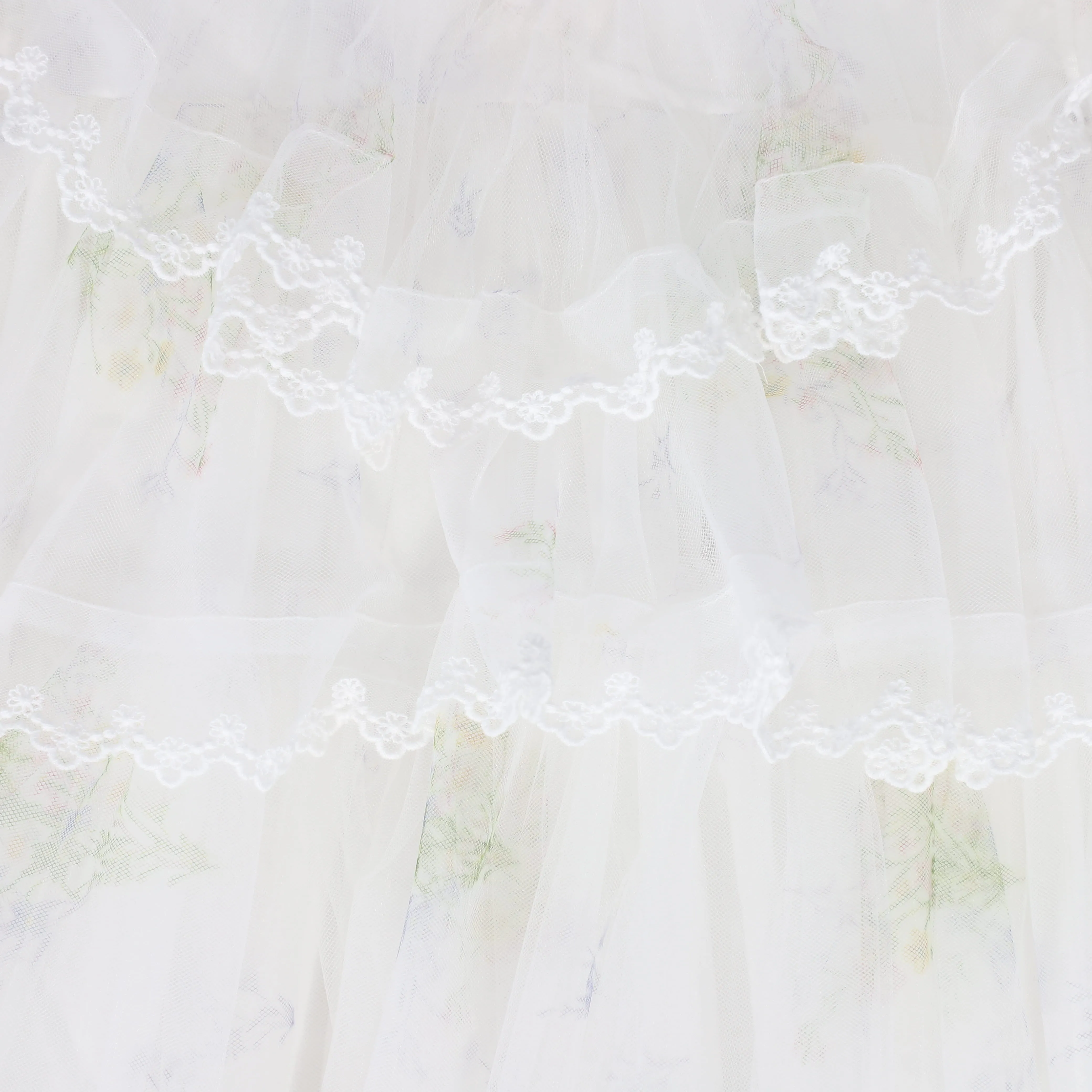 PETITE AMALIE WHITE TULLE LAYERED DRESS