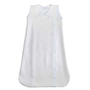 Pima Cotton Basket Weave Baby Sack White/Blue