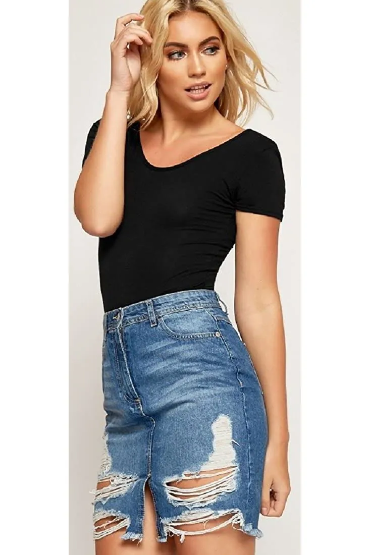 Plain Short Sleeve Bodysuits