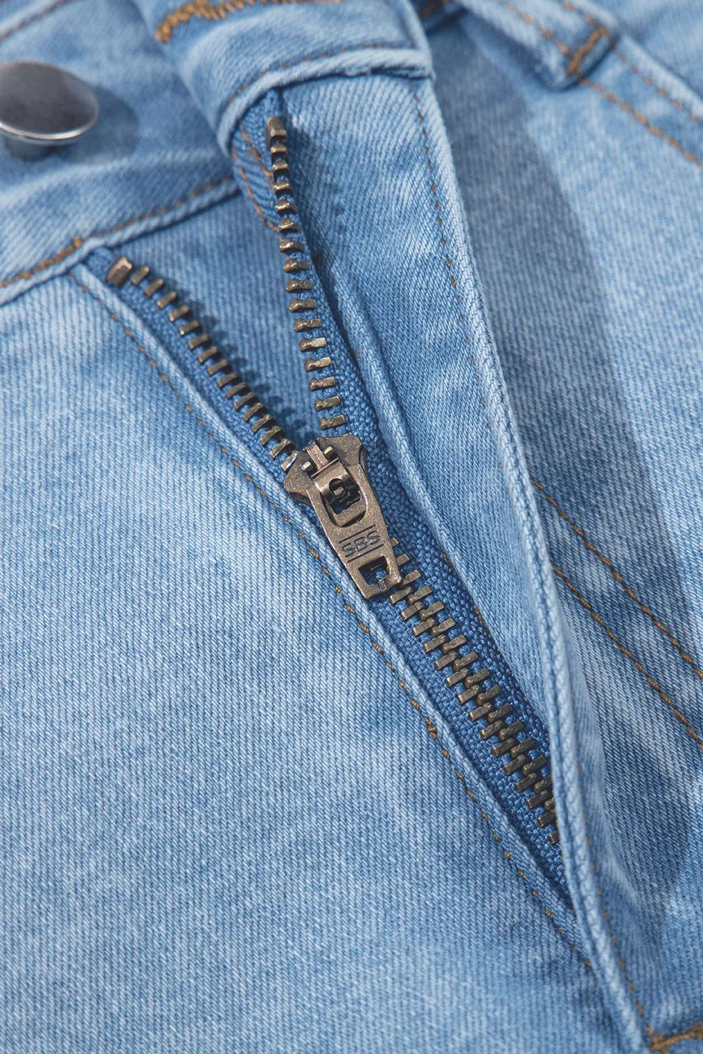 Pleated Denim Mini Skirt