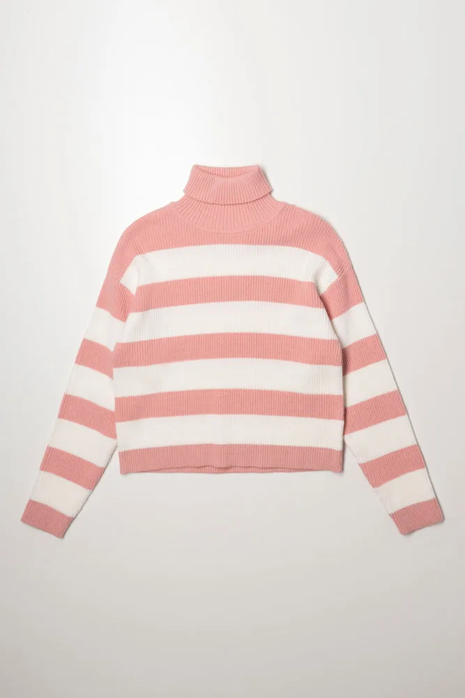 Poloneck Pink And White