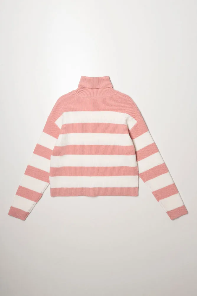 Poloneck Pink And White