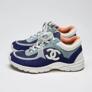 Pre-Loved Chanel™ Chanel Sport Sneaker Nylon and Suede Fabric Sz 38