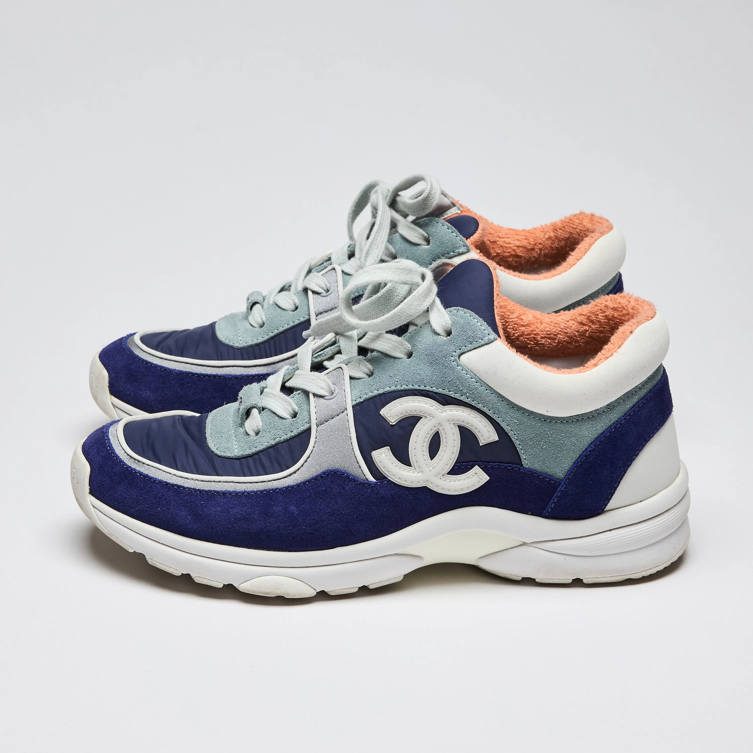 Pre-Loved Chanel™ Chanel Sport Sneaker Nylon and Suede Fabric Sz 38