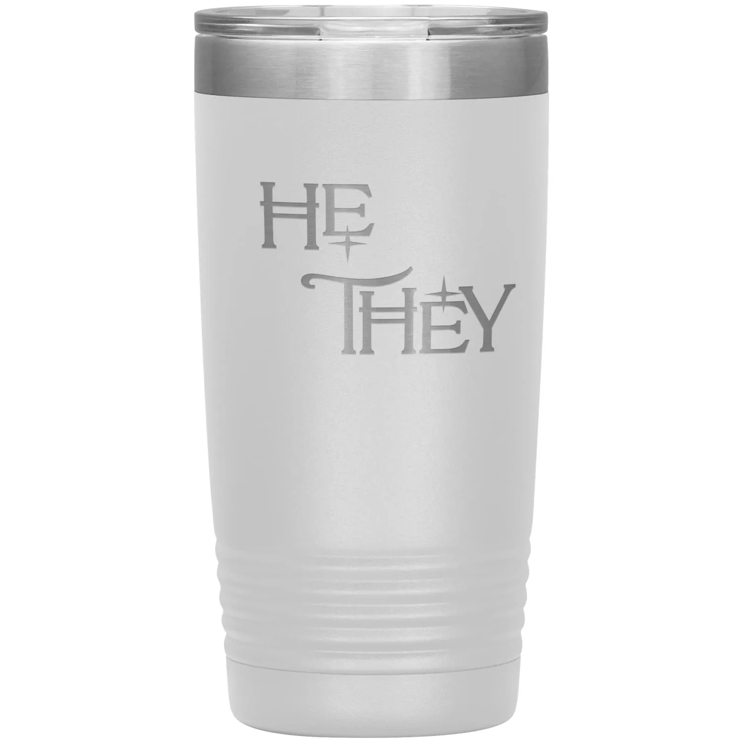 Pronoun Wishing Star He They 20oz Vacuum Tumbler