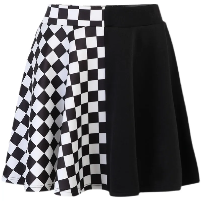 punk black and white skirt  KF70330