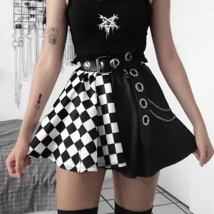 punk black and white skirt  KF70330