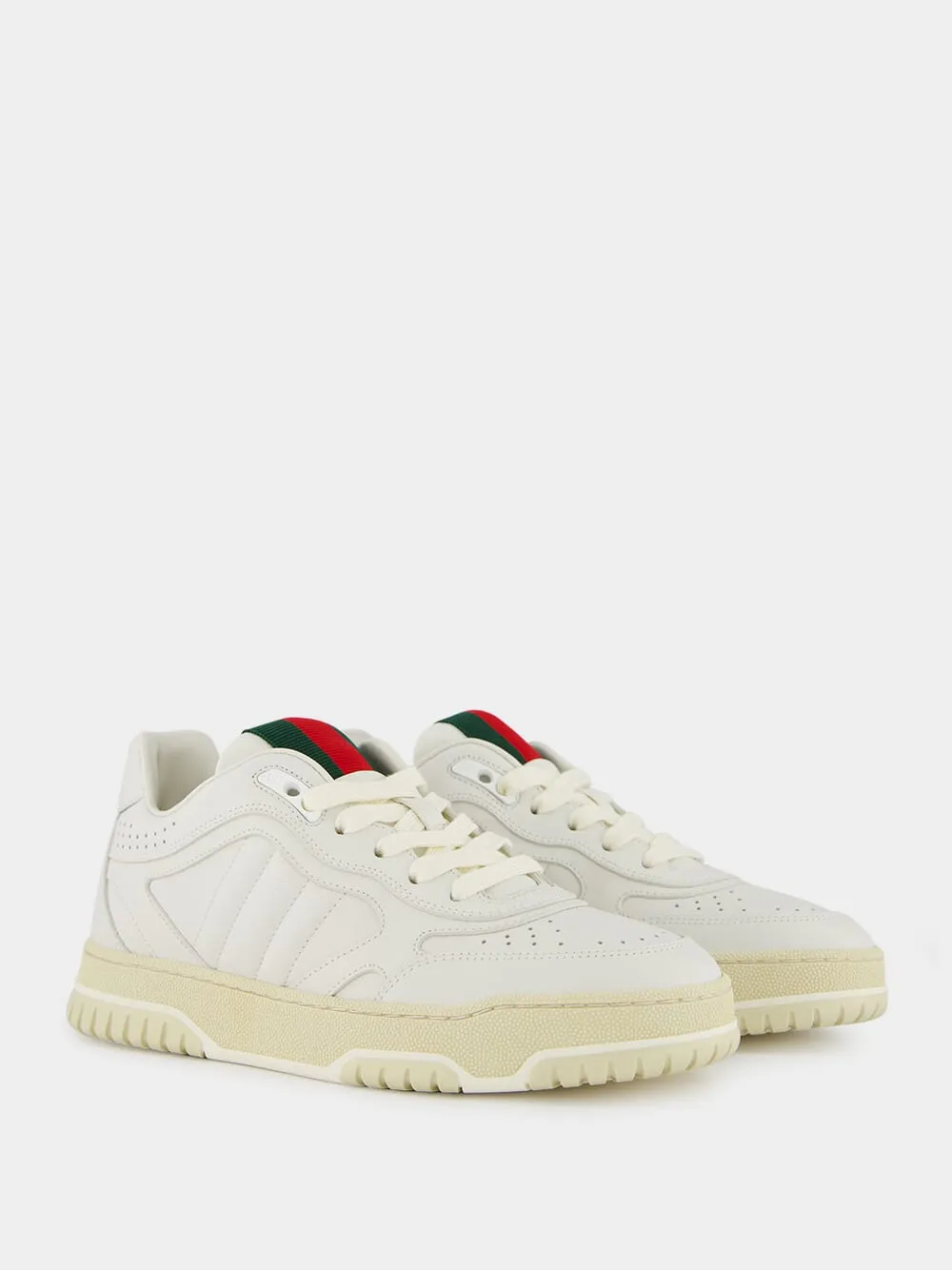 Re-Web White Leather Trainer
