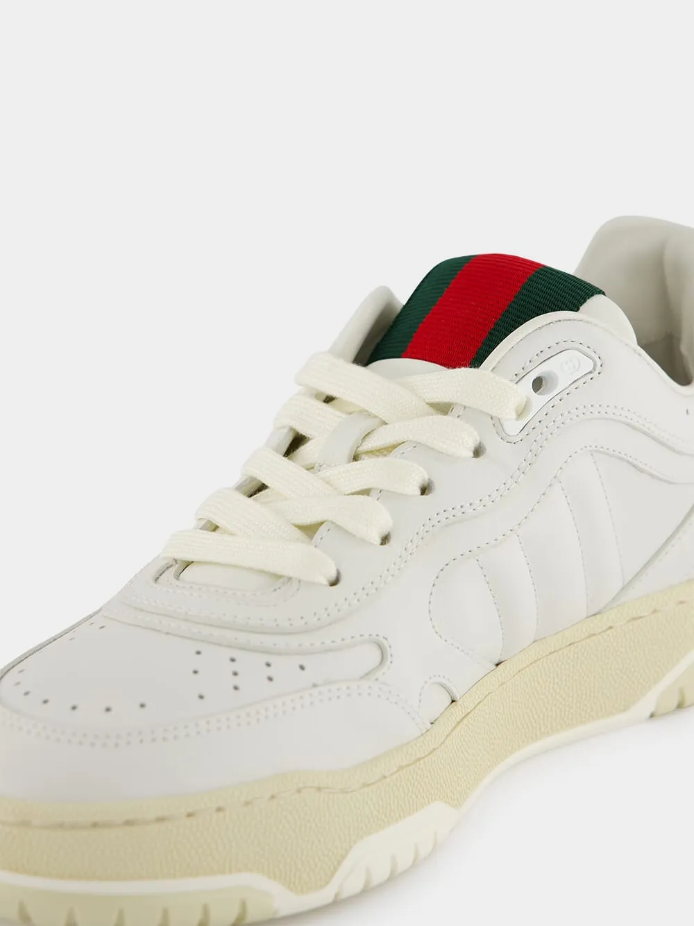 Re-Web White Leather Trainer