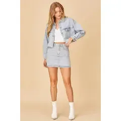Rhinestone Denim Skirt