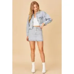 Rhinestone Denim Skirt